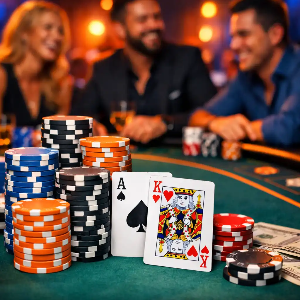 Stół pokerowy IS CARS przygotowany na rekreacyjny wieczór pokerowy